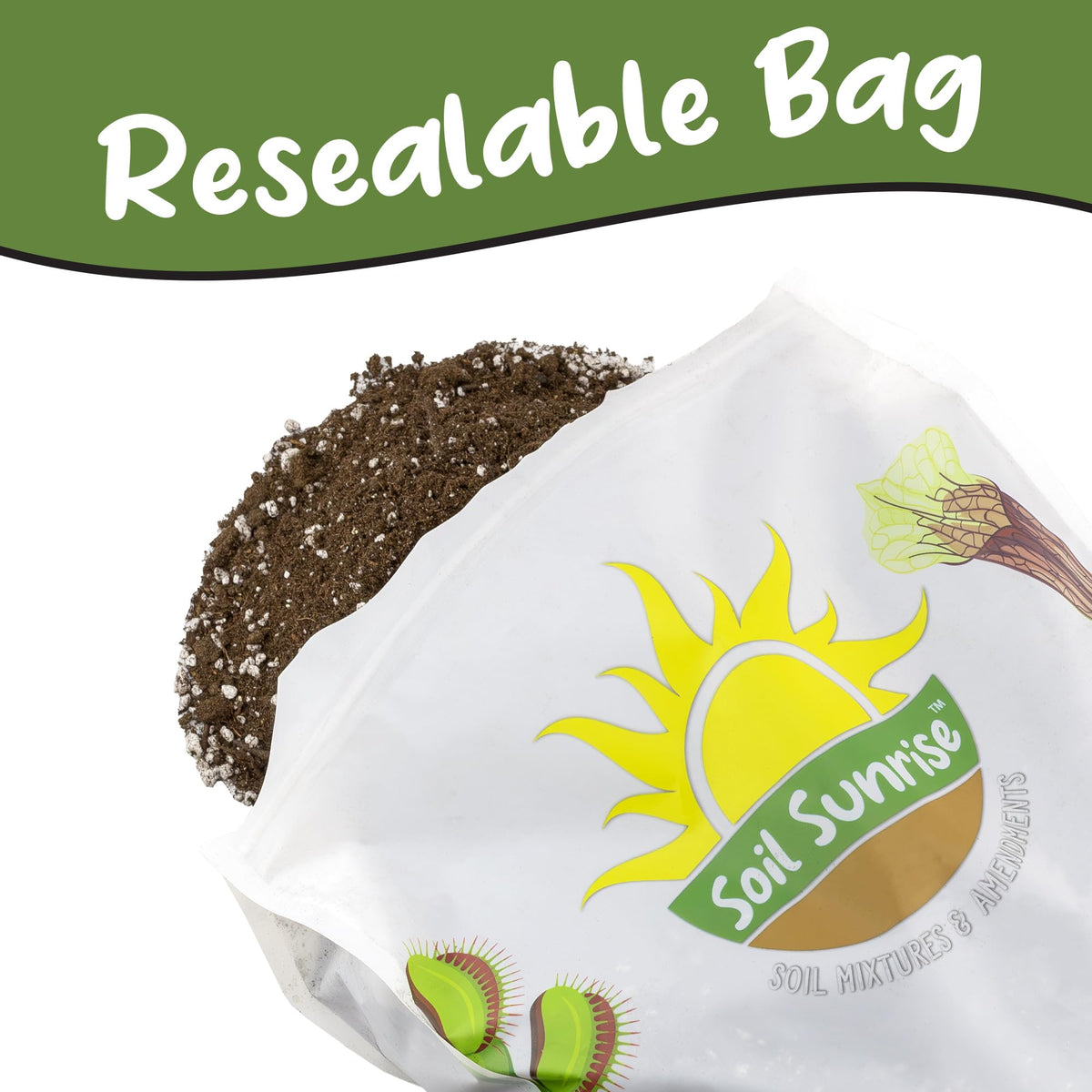 Soil Sunrise 12-quart bag ready for home use with avocado plants.