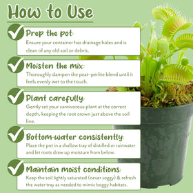 Soil Sunrise Carnivorous Potting Soil comes in a 1-quart packaging.