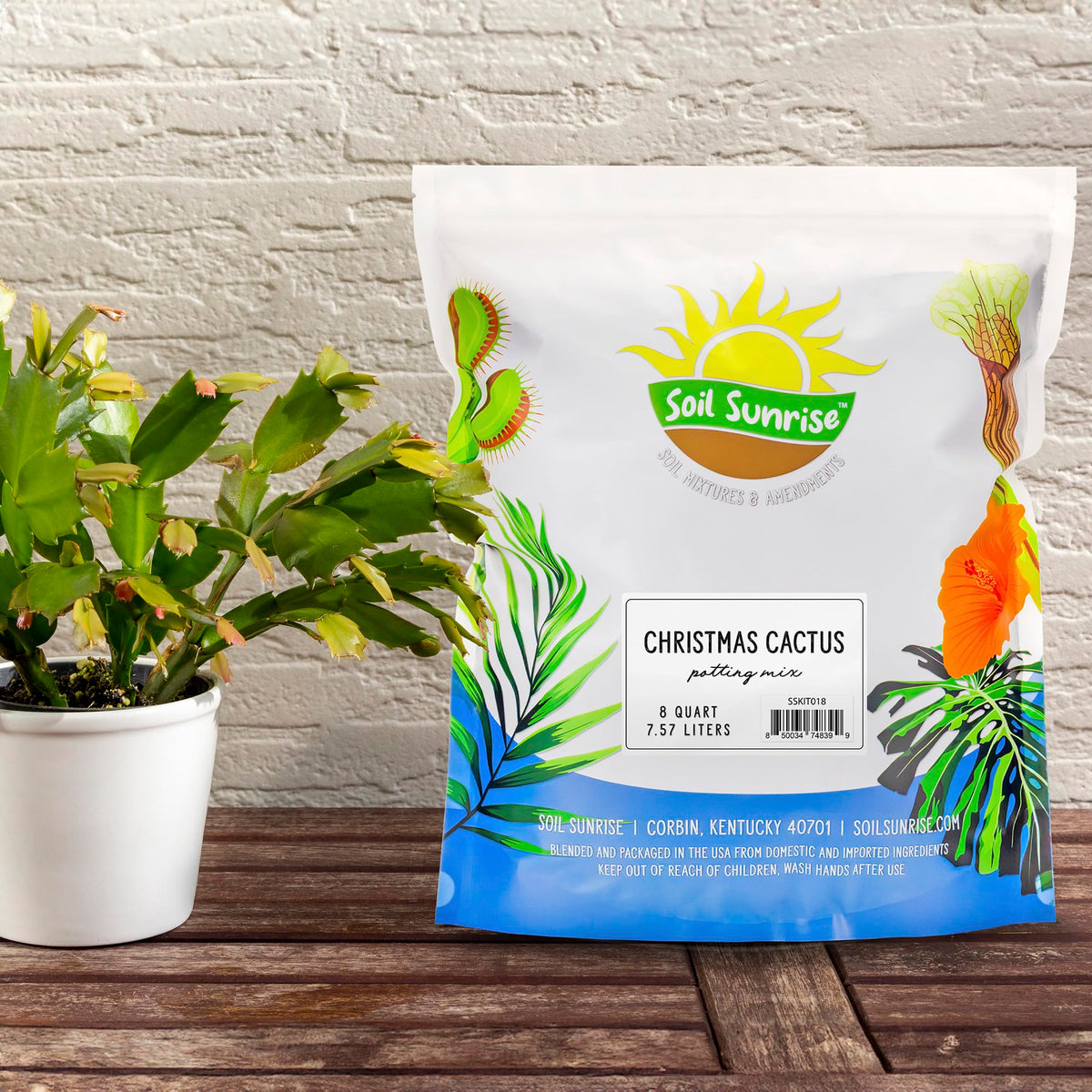 Soil Sunrise custom blend ingredients closeup shows natural materials that support aeration and drainage