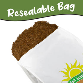 Soil Sunrise dry molasses powder label close up shows ingredients and usage ideas