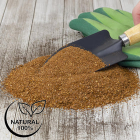Soil Sunrise dry molasses powder being added to water creates a light feeding solution