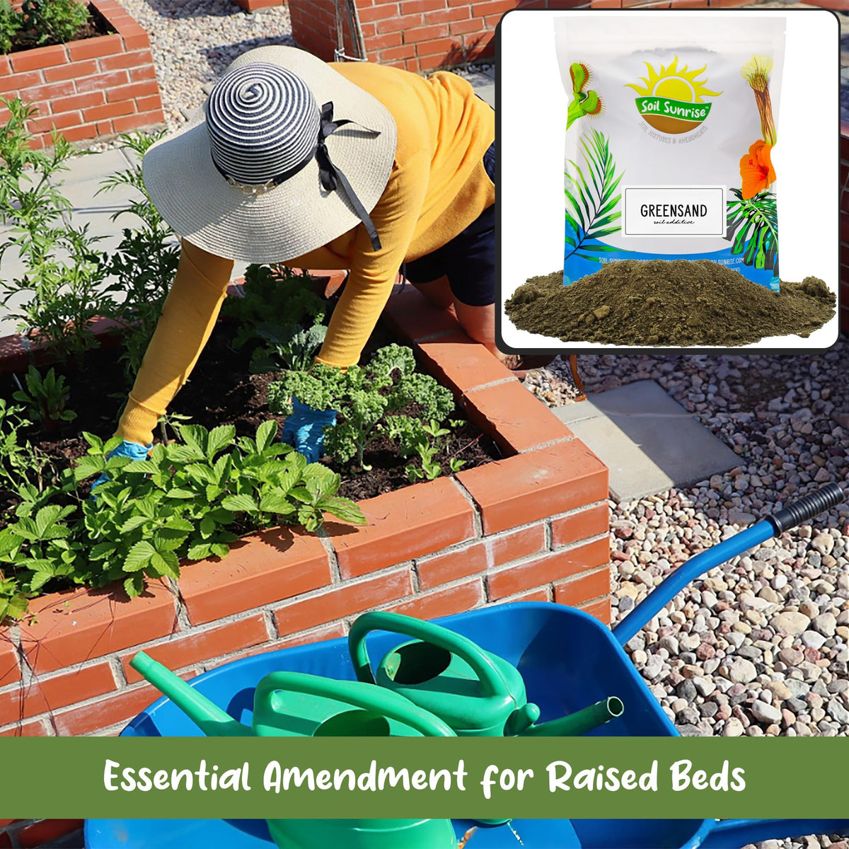 Soil Sunrise Greensand dry pellets ideal for container garden mixes