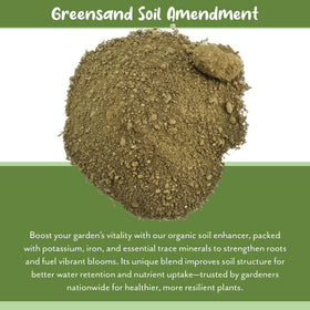 Soil Sunrise Greensand pour demonstrating even distribution in potting soil