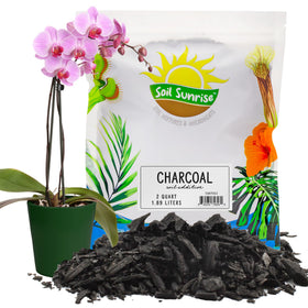 Soil Sunrise horticultural charcoal bag, a natural soil additive for better drainage.