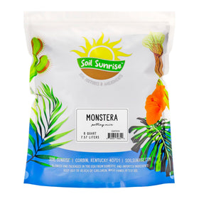 Soil Sunrise Monstera potting mix being poured into a pot to support healthy roots