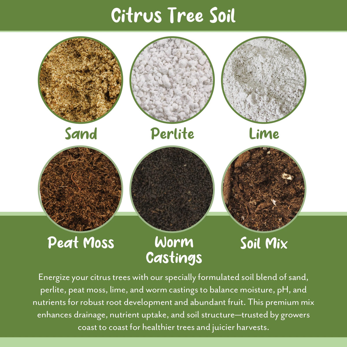 Soil Sunrise peat moss and coarse sand for reliable drainage