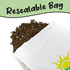 Soil Sunrise peat-moss-perlite mix improves moisture control and drainage