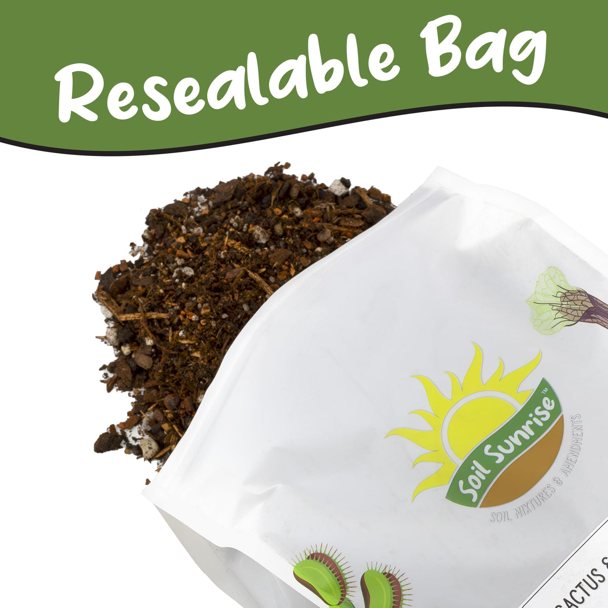 Soil Sunrise ingredients list highlights pine bark and pumice