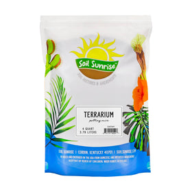 Soil Sunrise terrarium soil mix for 4 qt bag supports drainage and moisture balance.