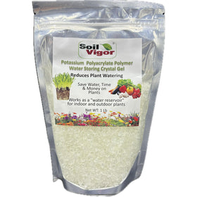 Soil Vigor water crystal granules 2-4mm ready to absorb moisture.