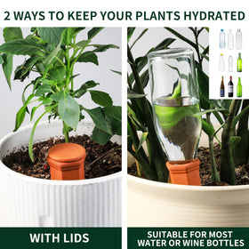 Soilagua bottle adapter enables easy DIY self-watering with common bottles.