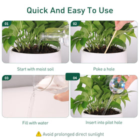 Soilagua heavy-duty glass keeps watering globes lasting through routine care.