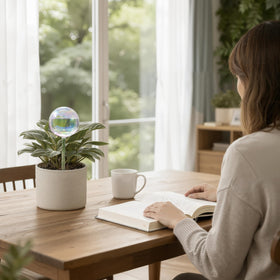 Soilagua globe delivers gradual root-level moisture for healthier growth.
