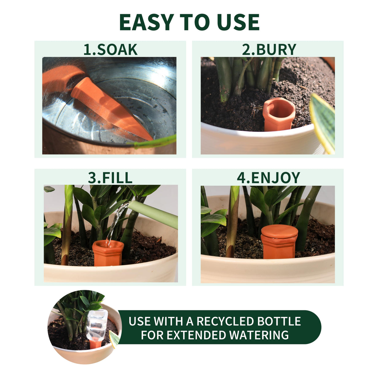 Soilagua terracotta clay design blends naturally with garden decor.