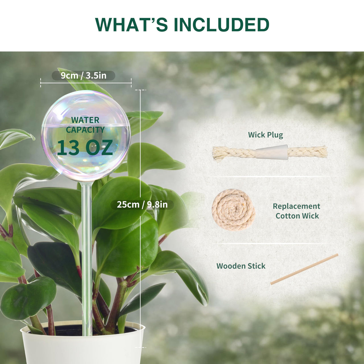 Soilagua wick-controlled globe helps prevent clogging for reliable watering.