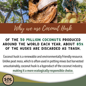 Sol Soils sustainable packaging highlights the tree-planting program per bag.