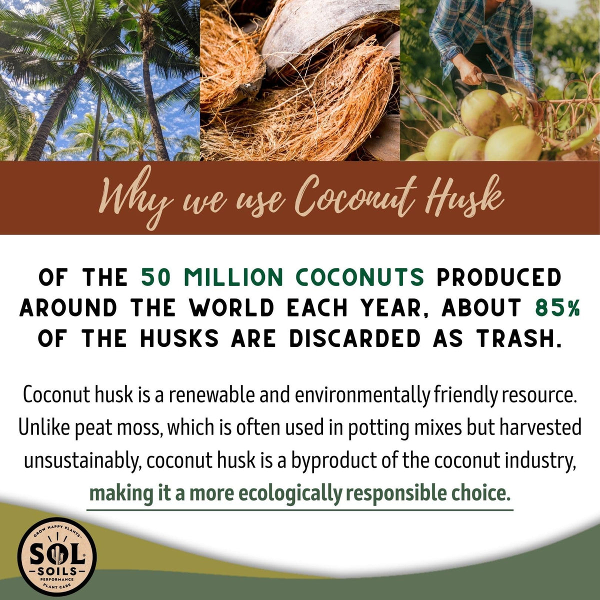 Sol Soils bag packaging emphasizes eco-conscious choice for indoor plant lovers seeking responsible soil.