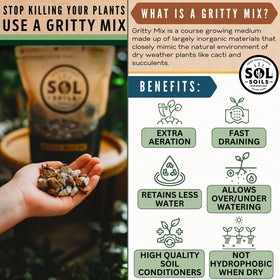 Sol Soils peat-free label on bag emphasizes sustainable, peat-free gardening.