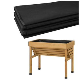 SolaceShine raised bed liner in non-woven fabric keeps soil contained and drains well.