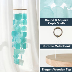 Solange & Frances Capiz shells alternate circles and squares for visual charm