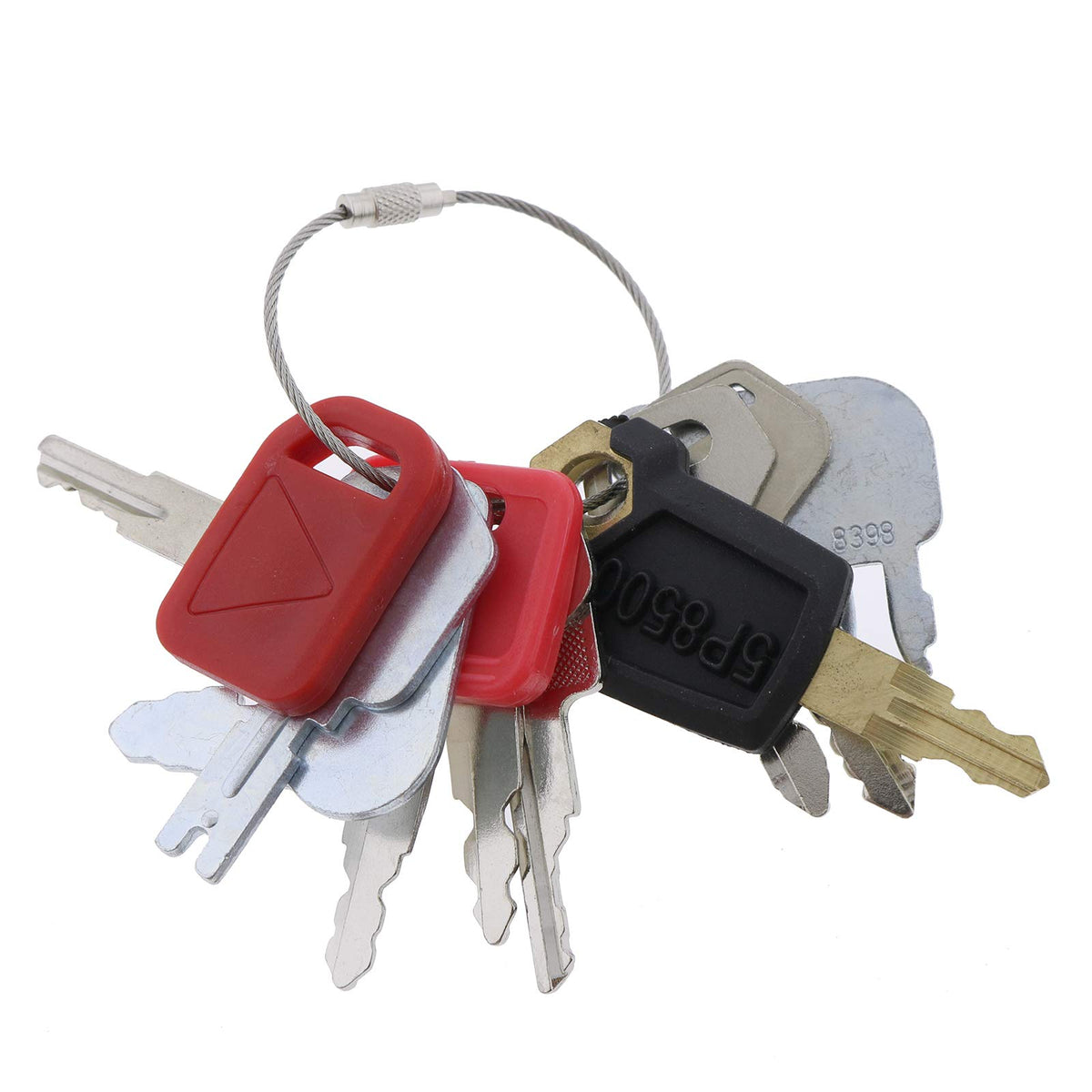 Solarhome 10-key ring set for heavy equipment, organized ignition keys.
