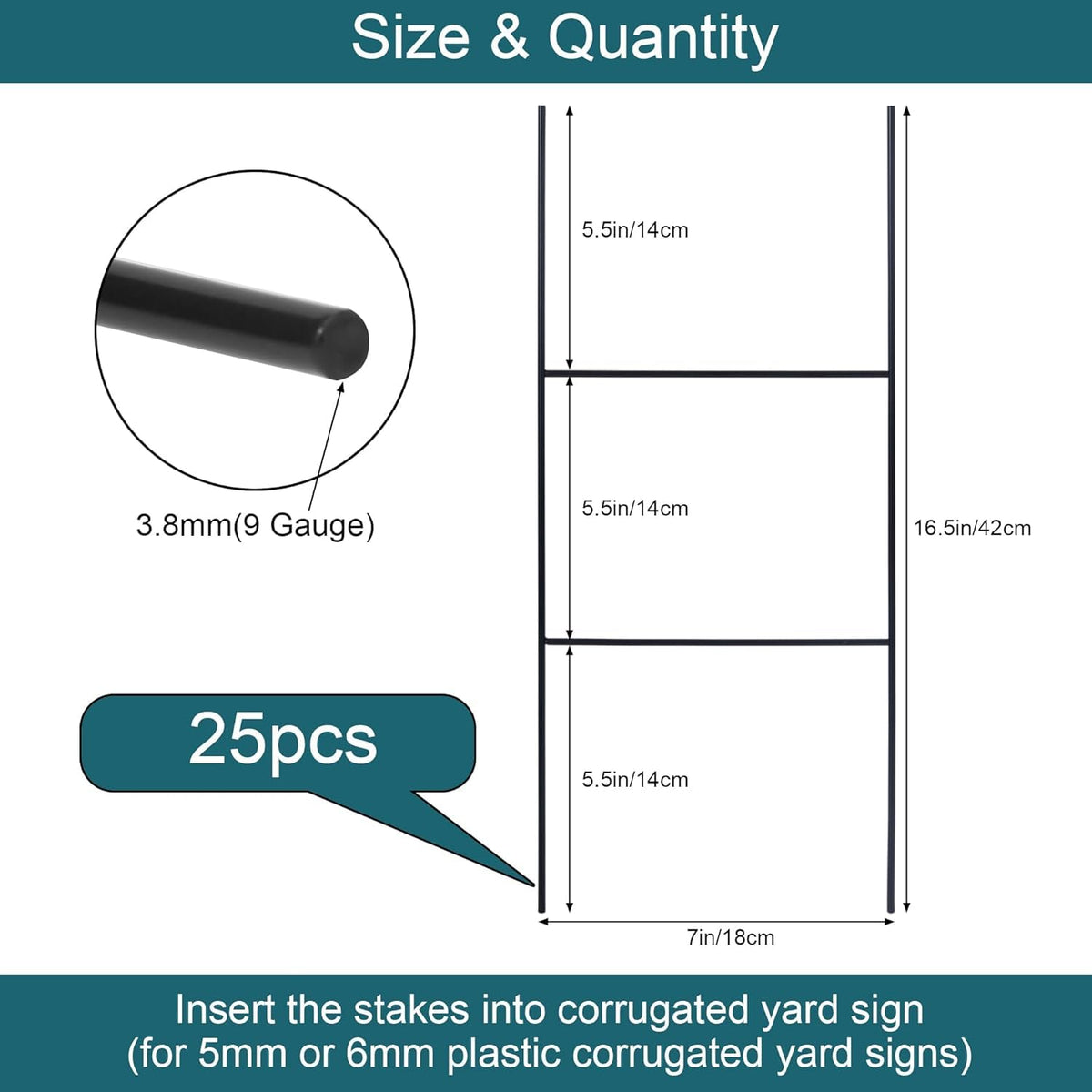 SolarMingle heavy-duty H-shaped metal stake supports corrugated signs securely