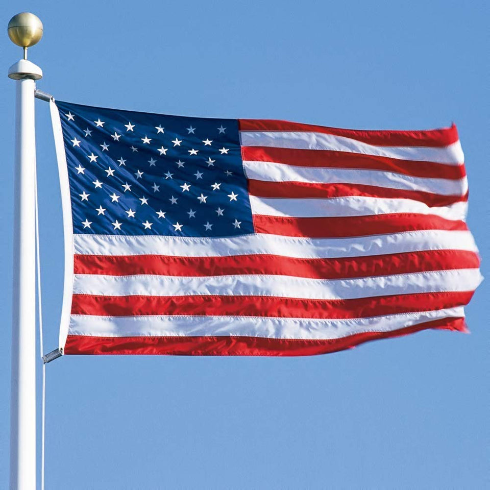 SolarStar American Flag 6x10 ft with embroidered stars for enduring outdoor display.