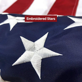 SolarStar flag features sewn stripes and double-stitched hems for lasting durability.