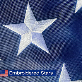 SolarStar flag with sewn stripes and reinforced fly hem