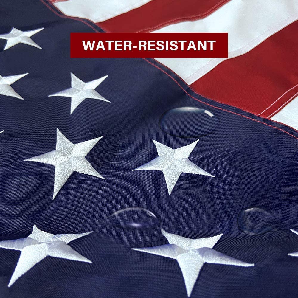 SolarStar flag hangs securely with heavy-duty header for all-weather use.