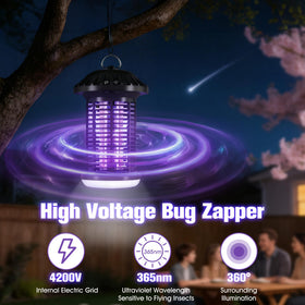 Solarush bug zapper sixty-hz quiet operation for steady performance with minimal distraction.