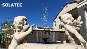 Solatec bird bath setup with adjustable height water jet for visual appeal