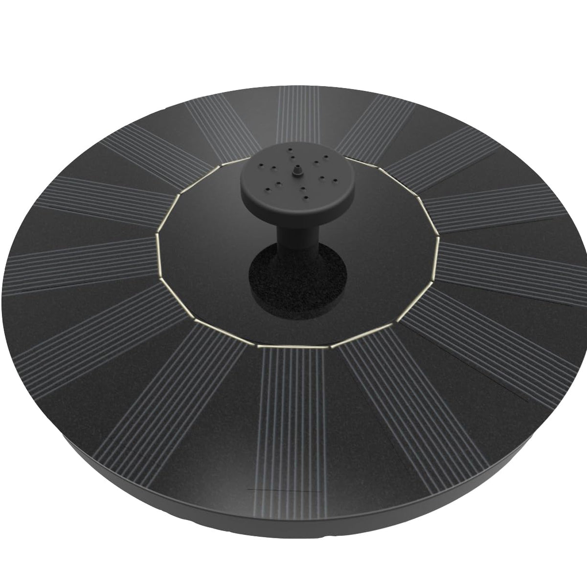 Solatec solar fountain pond pump with four nozzle heads for versatile water patterns