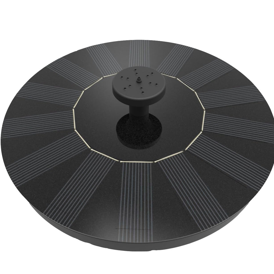 Solatec solar fountain pond pump with four nozzle heads for versatile water patterns