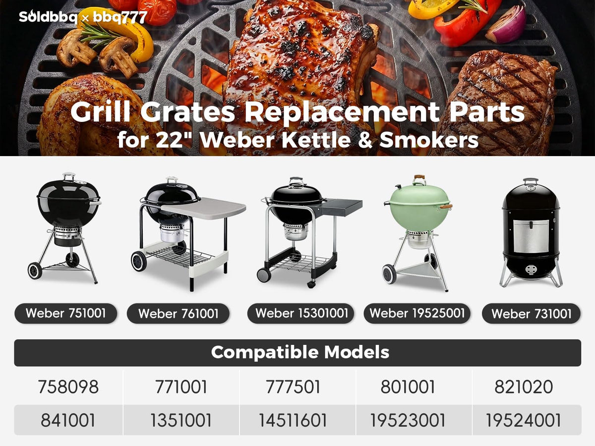 soldbbq Weber 22 inch kettle compatibility visually demonstrated