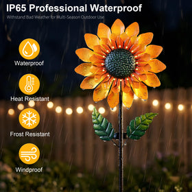 Solgicar Sunflower Wind Spinner features durable metal that stands up to weather.