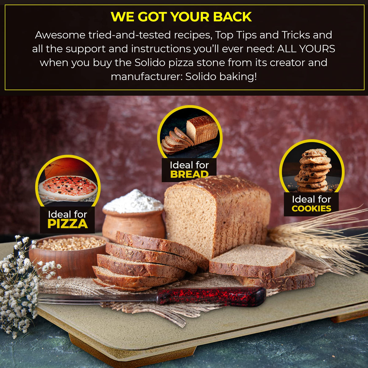 Solido high-temperature durability supports oven and grill use up to 2000°F