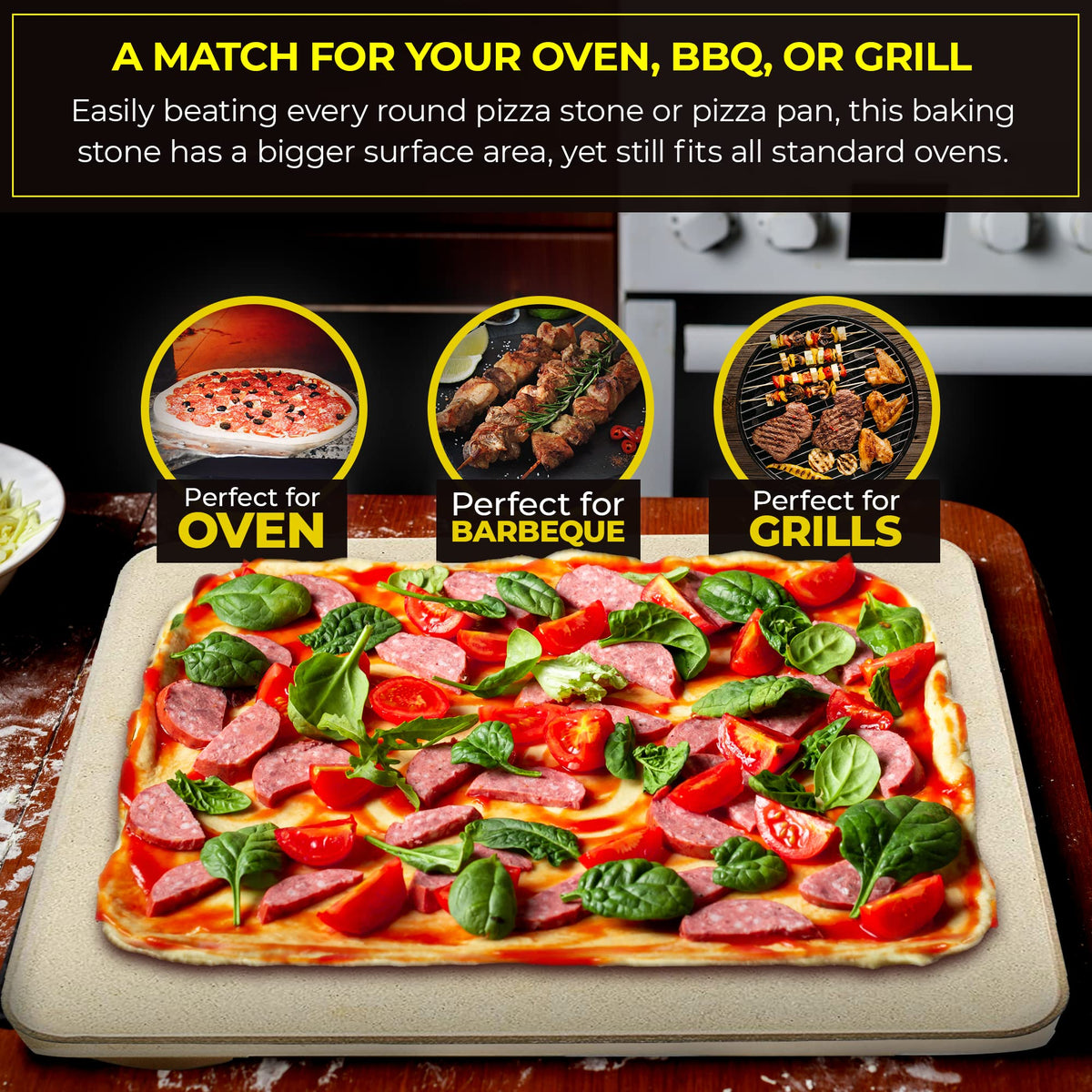 Solido oven-fit pizza stone for standard ovens