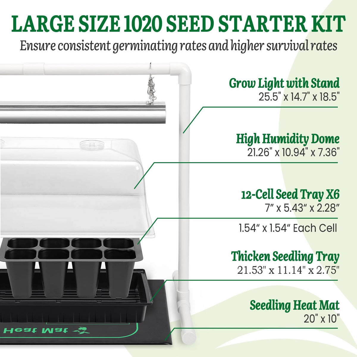 SOLIGT 7-inch humidity dome maintains moisture for seedlings.