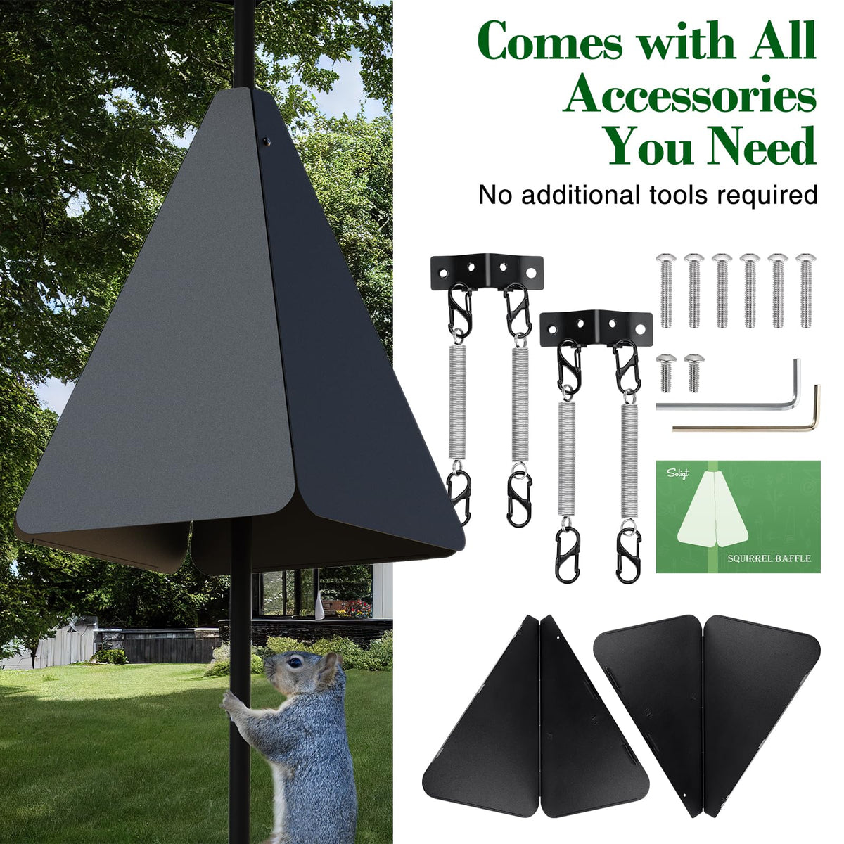 SOLIGT Bird feeder protection guards against raccoons for a calmer outdoor space.