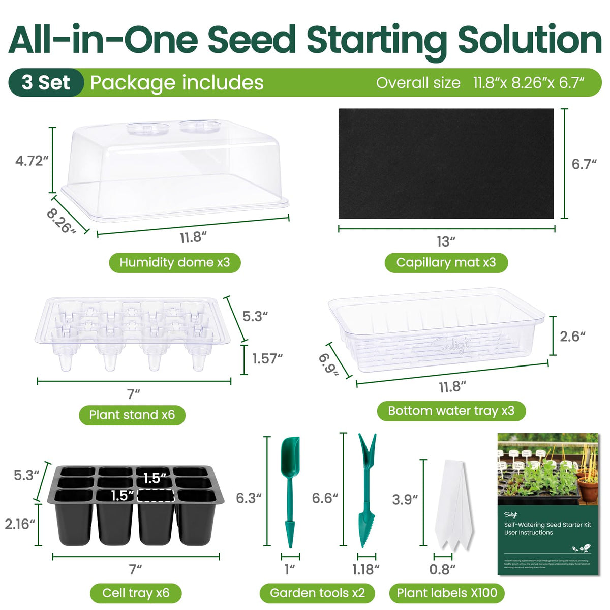 Capillary mat promotes even moisture for healthy seedlings.
