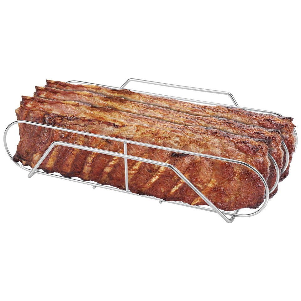 SOLIGT extra-long rib rack with three-rack capacity for efficient grilling.