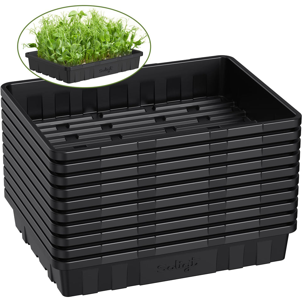 SOLIGT seed tray top view in a 10-pack for organized seed starting.