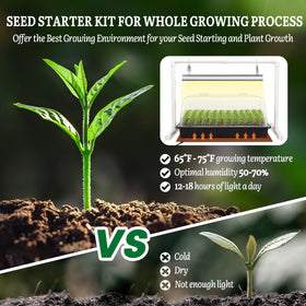 SOLIGT grow light with timer and brightness control for seedlings.