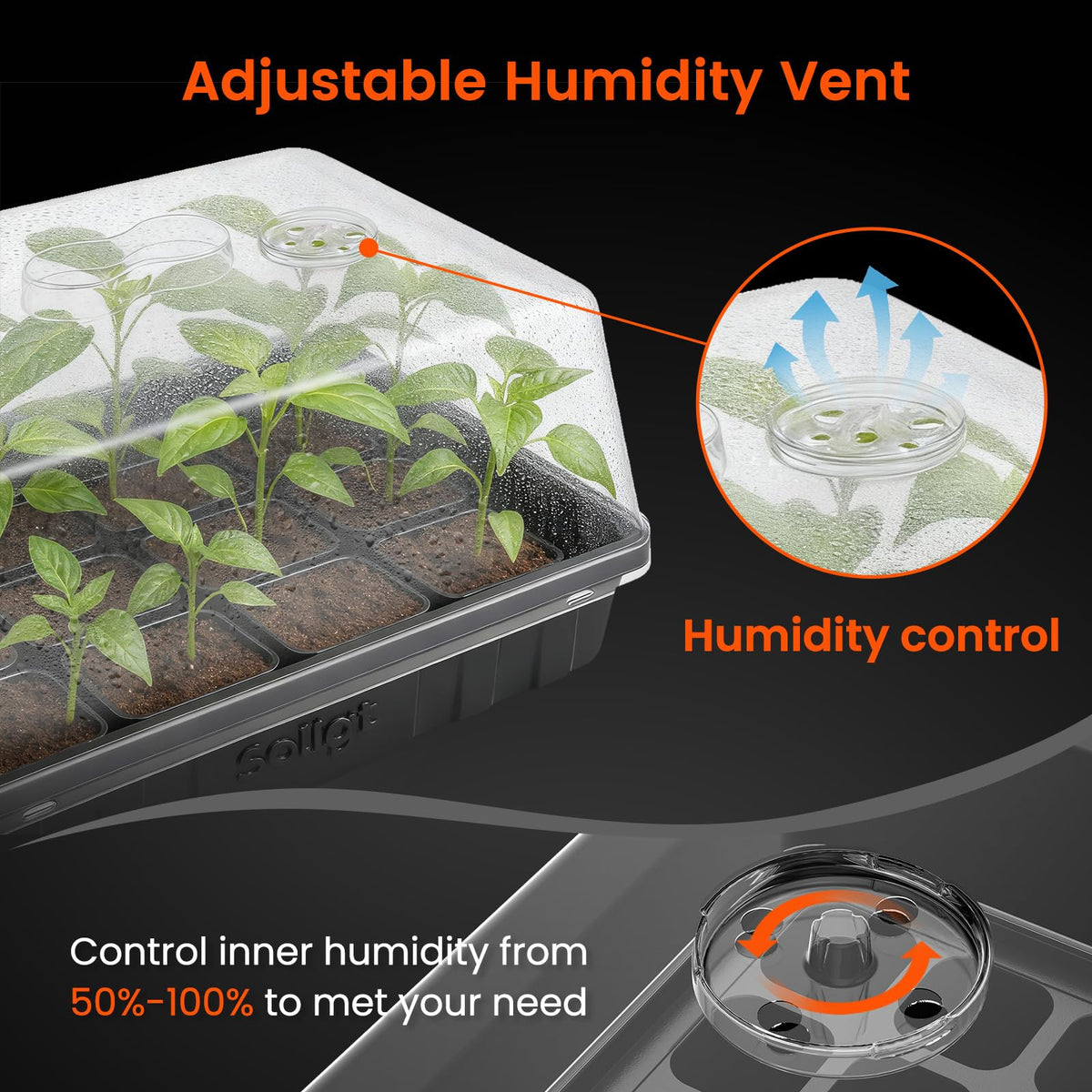 SOLIGT high-rise clear domes with two vents enable adjustable airflow and light penetration.