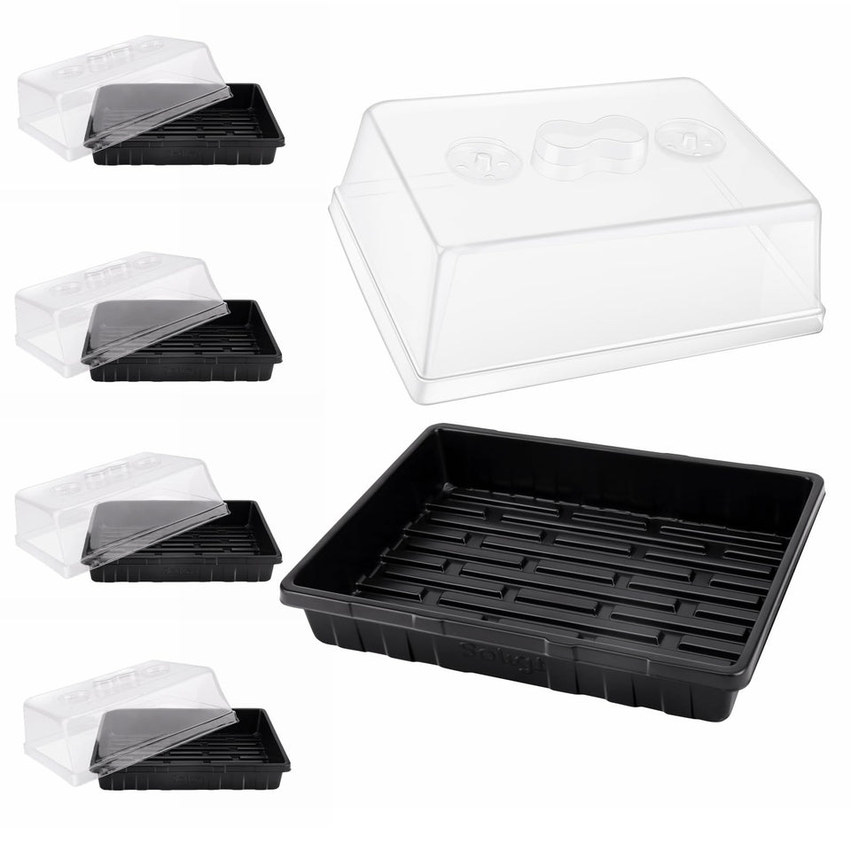 SOLIGT seed starter trays with 48 cells per tray for organized germination.