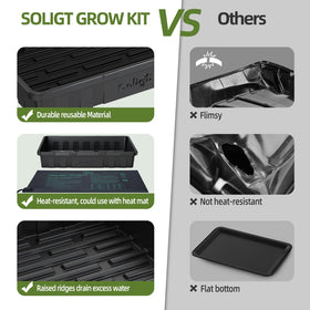 SOLIGT seed tray in an indoor garden supporting microgreens growth.