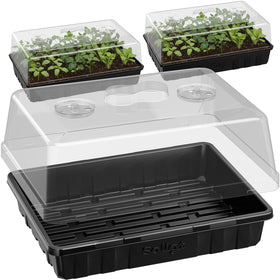 SOLIGT seed trays with humidity domes support germination through humidity control and light.