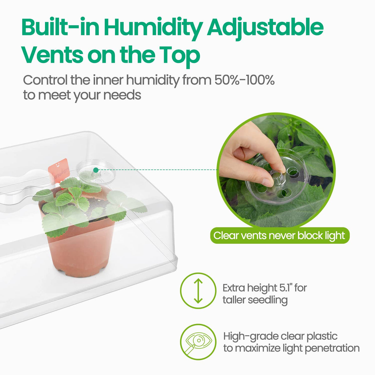 SOLIGT seedling heat mat 10x20.75 inches supports steady root warmth.