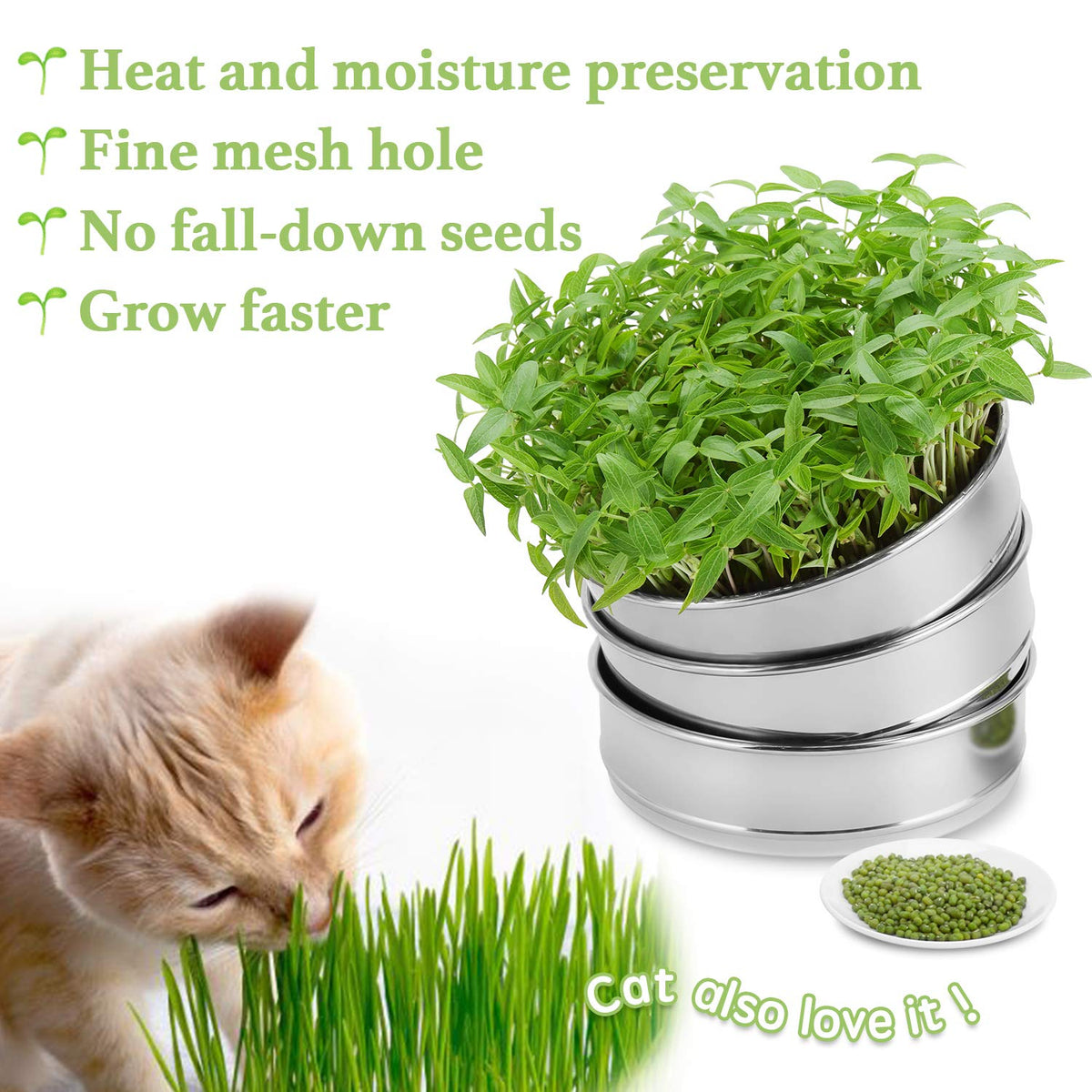 SOLIGT cover lid preserves moisture for consistent sprouting.